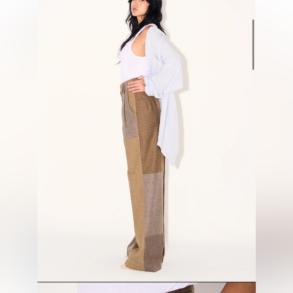 Patchwork Wool Trousers - Picture 3 of 13